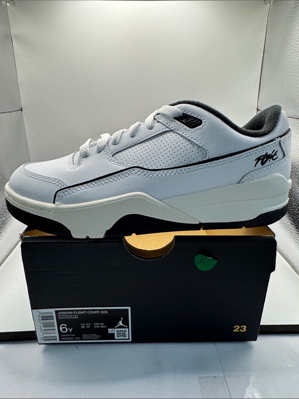 Jordan White and Black Low-Top Court Sneakers